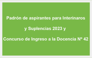 Padr N De Aspirantes Para Interinaros Y Suplencias Y Concurso De